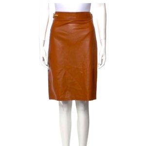 Ralph Lauren black label lamb skin skirt